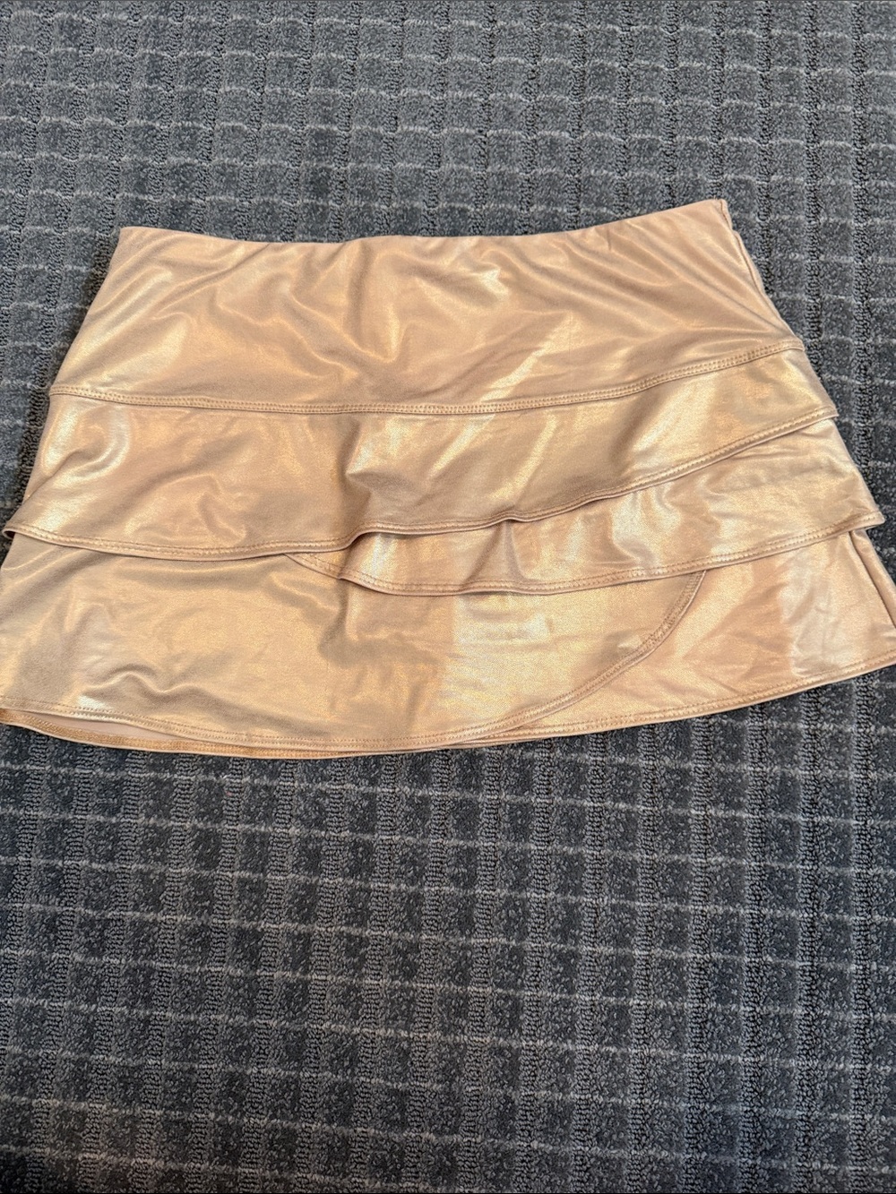 Lucky in Love Metallic Gold Tiered Skirt